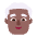 Man White Hair Flat Medium Dark Emoji from Fluent Emoji Flat Set