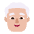 Man White Hair Flat Medium Light Emoji from Fluent Emoji Flat Set