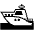 Motor Boat Emoji from EmojiTwo Black Set