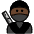 Ninja Dark Skin Tone Emoji from OpenMoji Set