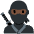 Ninja Dark Skin Tone Emoji from Twemoji Set