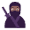 Ninja Flat Medium Dark Emoji from Fluent Emoji Flat Set