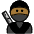 Ninja Medium Dark Skin Tone Emoji from OpenMoji Set