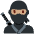 Ninja Medium Skin Tone Emoji from Twemoji Set