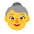Old Woman Flat Default Emoji from Fluent Emoji Flat Set