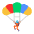 Parachute Flat Emoji from Fluent Emoji Flat Set