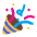 Party Popper Flat Emoji from Fluent Emoji Flat Set
