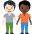 People Holding Hands Light Skin Tone Dark Skin Tone Emoji from Twemoji Set