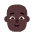 Person Bald Flat Dark Emoji from Fluent Emoji Flat Set