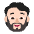 Person Beard Flat Light Emoji from Fluent Emoji Flat Set