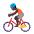 Person Biking Flat Dark Emoji from Fluent Emoji Flat Set