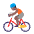 Person Biking Flat Medium Dark Emoji from Fluent Emoji Flat Set