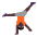 Person Cartwheeling Flat Dark Emoji from Fluent Emoji Flat Set