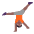 Person Cartwheeling Flat Medium Dark Emoji from Fluent Emoji Flat Set