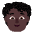 Person Curly Hair Flat Dark Emoji from Fluent Emoji Flat Set