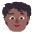 Person Curly Hair Flat Medium Dark Emoji from Fluent Emoji Flat Set