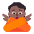 Person Gesturing No Flat Medium Dark Emoji from Fluent Emoji Flat Set