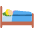 Person In Bed Medium Light Skin Tone Emoji from Twemoji Set
