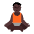 Person In Lotus Position Flat Dark Emoji from Fluent Emoji Flat Set
