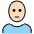 Person Light Skin Tone Bald Emoji from OpenMoji Set