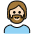 Person Light Skin Tone Beard Emoji from OpenMoji Set