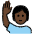 Person Raising Hand Dark Skin Tone Emoji from OpenMoji Set
