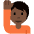 Person Raising Hand Dark Skin Tone Emoji from Twemoji Set