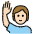 Person Raising Hand Light Skin Tone Emoji from OpenMoji Set