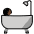 Person Taking Bath Dark Skin Tone Emoji from OpenMoji Set