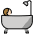 Person Taking Bath Light Skin Tone Emoji from OpenMoji Set