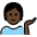 Person Tipping Hand Dark Skin Tone Emoji from OpenMoji Set
