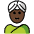 Person Wearing Turban Dark Skin Tone Emoji from OpenMoji Set
