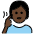 Deaf Person Dark Skin Tone Emoji from OpenMoji Set