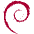 Expressive creative icon of a bold red spiral with a smaller inner loop. Used for Linux, open-source software, and servers.