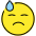 Downcast Face With Sweat Emoji from OpenMoji Set