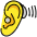 Ear With Hearing Aid Emoji from OpenMoji Set