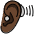 Ear With Hearing Aid Dark Skin Tone Emoji from OpenMoji Set