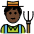 Farmer Dark Skin Tone Emoji from OpenMoji Set