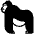 Gorilla High Contrast Emoji from Fluent Emoji High Contrast Set