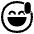 Grinning Face With Sweat High Contrast Emoji from Fluent Emoji High Contrast Set
