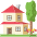 House With Garden Emoji from EmojiTwo Colors Set