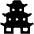 Japanese Castle High Contrast Emoji from Fluent Emoji High Contrast Set