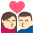 Kiss Light Skin Tone Emoji from EmojiTwo Colors Set