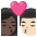 Kiss Woman Man Dark Skin Tone Light Skin Tone Emoji from Noto Emoji Set