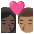 Kiss Woman Man Dark Skin Tone Medium Skin Tone Emoji from Noto Emoji Set