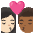 Kiss Woman Man Light Skin Tone Medium Dark Skin Tone Emoji from Noto Emoji Set