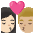 Kiss Woman Man Light Skin Tone Medium Light Skin Tone Emoji from Noto Emoji Set