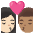 Kiss Woman Man Light Skin Tone Medium Skin Tone Emoji from Noto Emoji Set