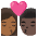 Kiss Woman Man Medium Dark Skin Tone Dark Skin Tone Emoji from Noto Emoji Set