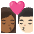 Kiss Woman Man Medium Dark Skin Tone Light Skin Tone Emoji from Noto Emoji Set